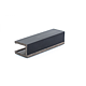 Profil gard WPC, lemn compozit, gri, 48 x 38 x 3000 mm