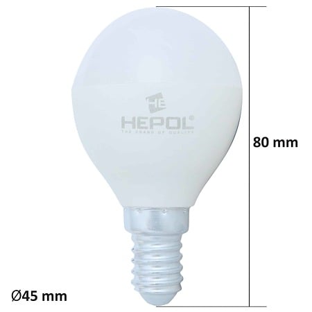 Bec LED Hepol, sferic, E14, 8W, 900 lm, lumina calda 3000K