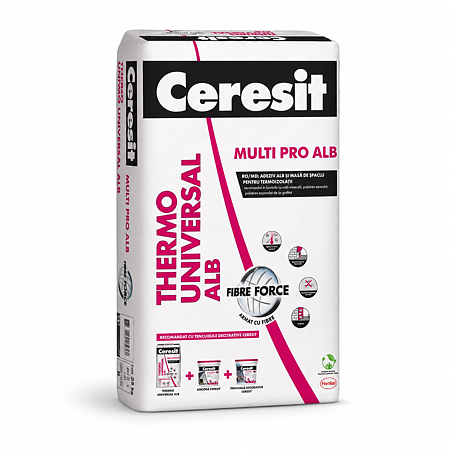 Adeziv universal termosisteme Ceresit Thermo Universal, alb, interior/exterior, 25 kg