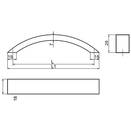 Maner-1809, aluminiu mat, 192 mm
