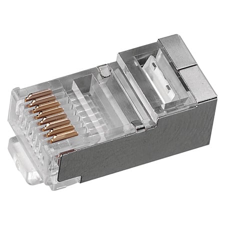 Set conectori RJ45 pentru cablu FTP CAT5E, gri, 20 buc