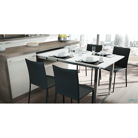 Sistem masa rabatabil Atim Party, aluminiu, argintiu, 900 x 1380 mm