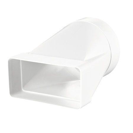Adaptor circular/rectangular Home, plastic, alb, Ø125, 60 x 204 mm