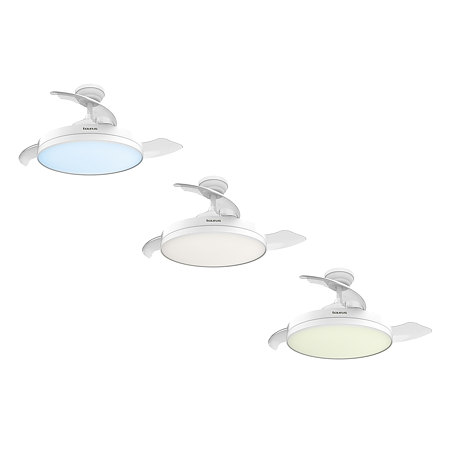 Ventilator de tavan Taurus Fresko, 40 W, lampa LED, plastic, alb, diametru 107 cm