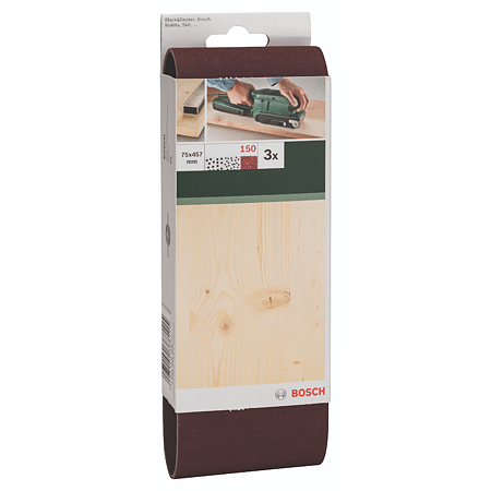 Set 3 benzi de slefuire Bosch, granulatie 150, 74 x 457 mm