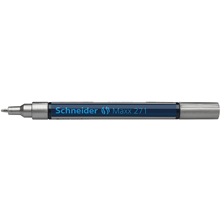 Marker permanent Schneider, varf rotund, 2 mm, cu vopsea argintie