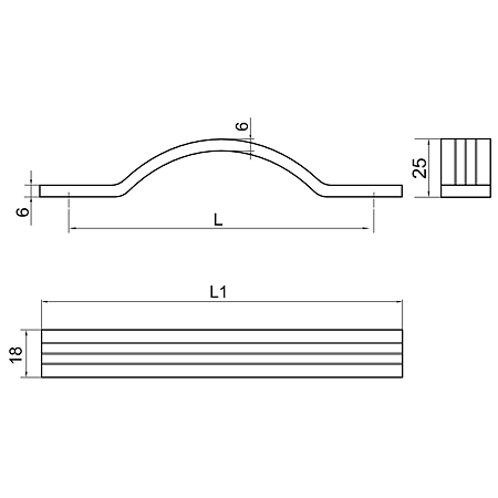 Maner 1093, aluminiu mat, lungime 128 mm