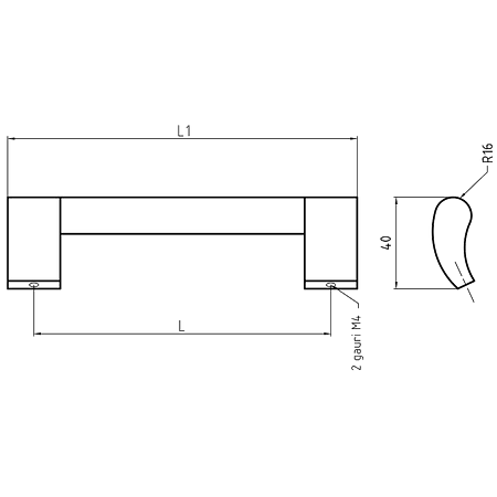 Maner AA668 192 mm, aluminiu mat