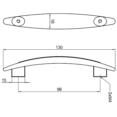 Maner Sedef Seria 200 wenge 96 mm