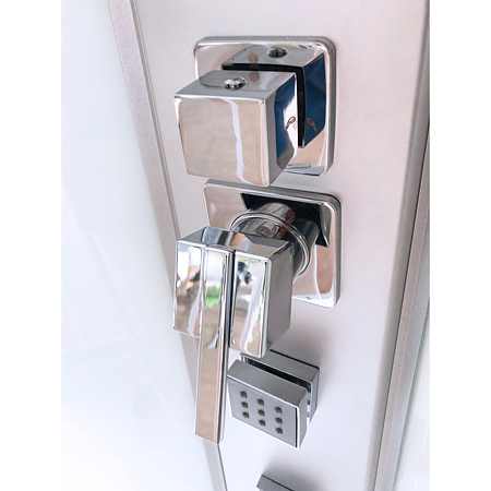 Cabina de dus cu hidromasaj Sanotechnik TC06, cadru aluminiu, cadita dreptunghiulara, 90 x 90 x 215 cm 