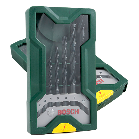 Set 7 burghie Bosch Mini-X-Line, mandrina standard, pentru metal, 2 - 10 mm