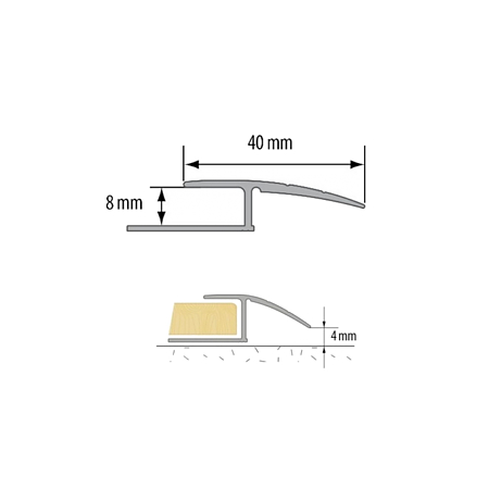 Profil de dilatație tip Z, aluminiu, argintiu, 100 cm Profil de dilatație tip Z, aluminiu, argintiu, 100 cm