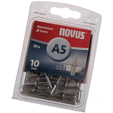 Nituri pop, aluminiu, Novus A5, 5 x 10 mm, 30 bucati