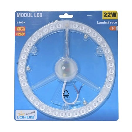 Modul LED circular Lohuis, driver inclus, 22W, lumina rece, 270 mm