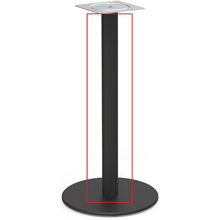 Tub pentru picior de masa cu postament, metal, negru, Ø 60 mm, H 715 mm