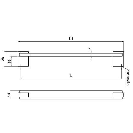 Maner aluminiu cu terminatie FA6332 128 mm, crom mat