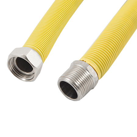 Racord gaz Crimel, inox, galben, FI-FE, 3/4", 30-60 cm