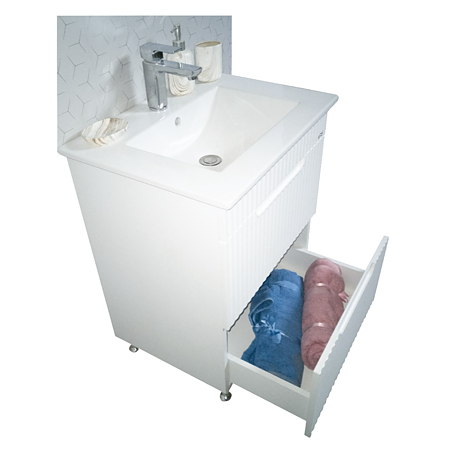Mobilier baie Badenmob Seria 033, baza cu lavoar, MDF/PAL, alb, 60 x 46 x 81 cm