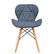 Scaun bucatarie / living Eliza, tapitat, piele ecologica, cadru de lemn, gri, max. 110 Kg., 73 x 47 cm