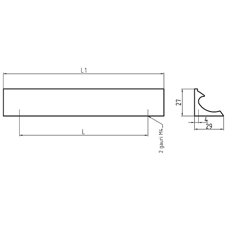 Maner AA613 128 mm, aluminiu mat