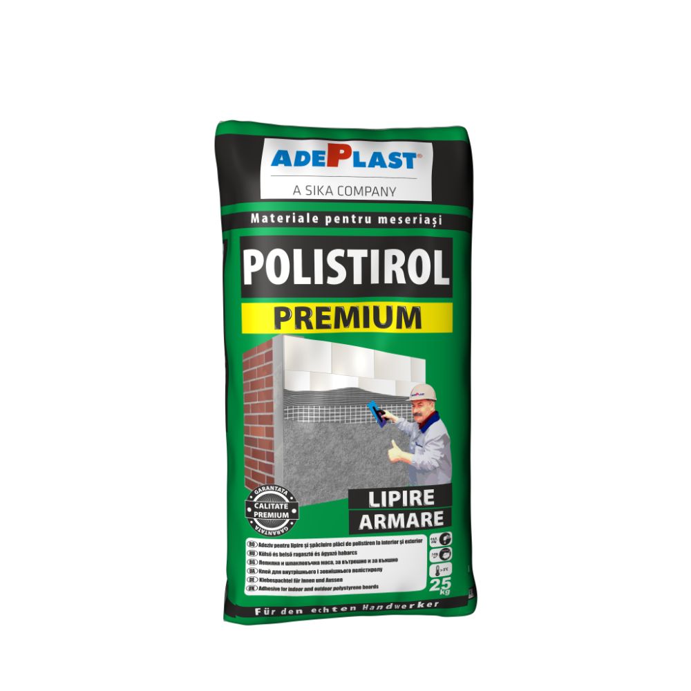 Adeziv si masa de spaclu polistiren expandat/vata minerala Adeplast Polistirol Premium, interior/ext