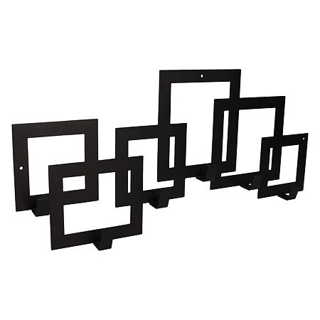 Cuier otel geometric, negru, 530 x 35 x 255 mm