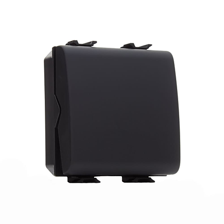 Intrerupator cap scara simplu Gewiss Chorus GW12071, 2 module, incastrat, negru, 44 x 44.2 x 30 mm