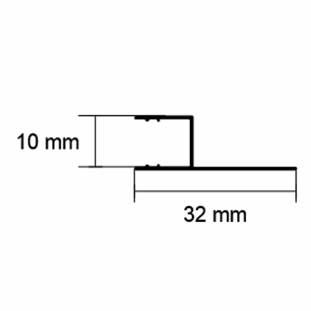 Profil banda LED pentru plinta ceramica LED.808.12.PKR2, aluminiu, incorporabil, lucios, gri, 12 x 2700 mm