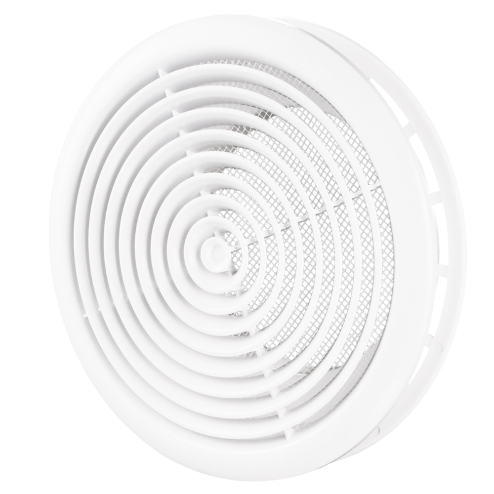 Grila circulara Vents, PVC, alb, 200 mm