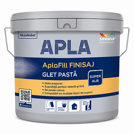 Glet pasta  gata preparat  interior, AplaFill Finisaj, alb, 20 Kg