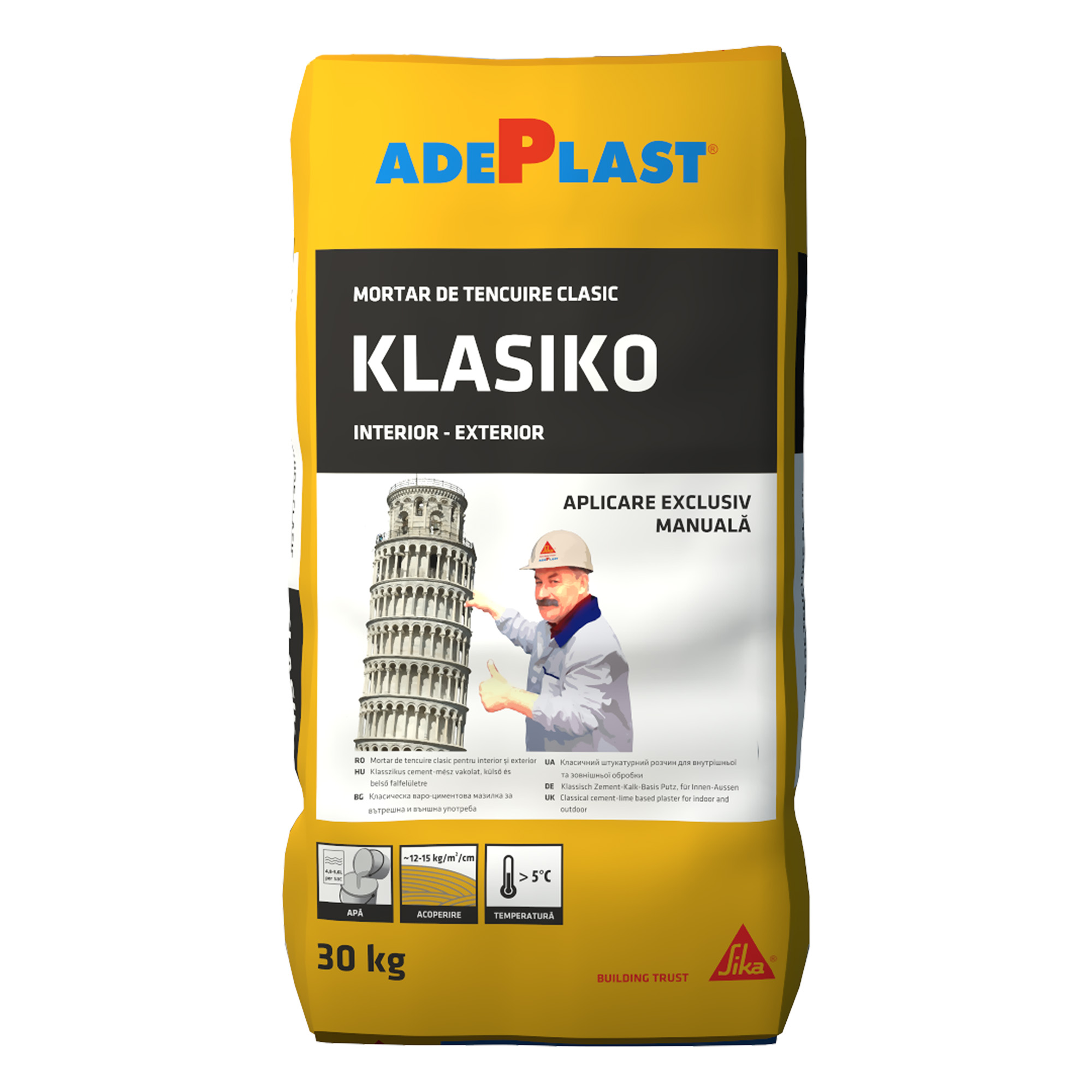 Mortar de tencuiala Adeplast Klasiko, interior/exterior, 30 kg