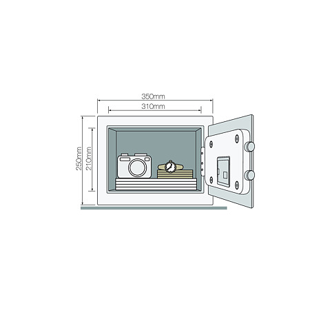 Seif standard rezidential Yale, electronic, negru, 250 x 350 x 250 mm