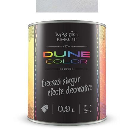 Pachet vopsea decorativa cu efect de dune de nisip, Magic Efect Dune Pearl, pe baza de apa, 0.9 l, 1 + 1 + pensula