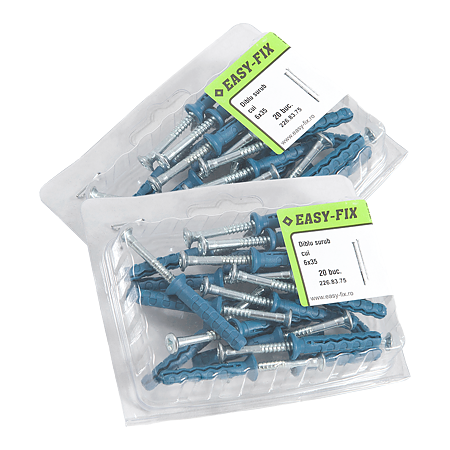 Diblu surub cui, tip Z, nylon, 6 x 35 mm, 20 buc