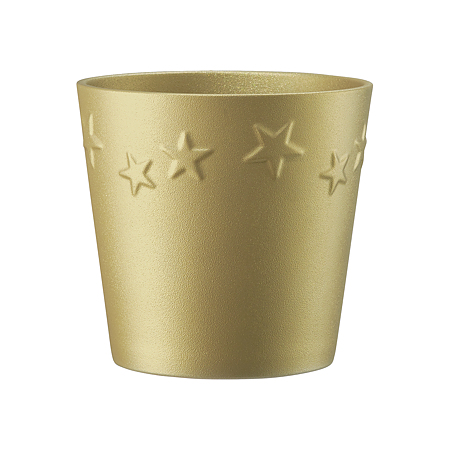 Ghiveci SK Starlight, ceramica, auriu, diametru 14 cm, 13 cm