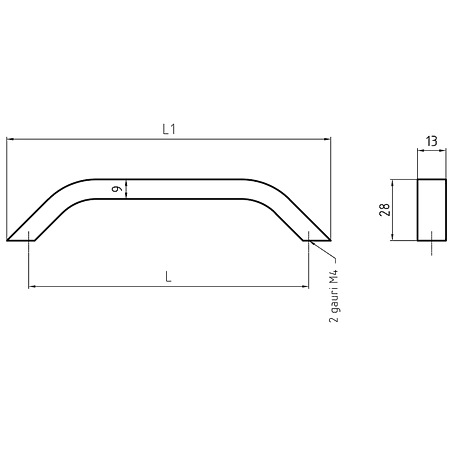 Maner AA336 160 mm, aluminiu mat