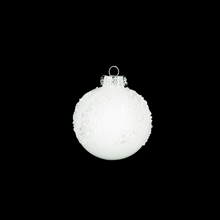 Glob decorativ de Craciun lux cu margele, plastic, 8 cm