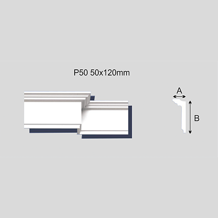 Bagheta decorativa Decosa EP50, alb, polistiren extrudat, 2 m Bagheta decorativa Decosa EP50, alb, polistiren extrudat, 2 m
