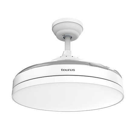 Ventilator de tavan Taurus Fresko, 40 W, lampa LED, plastic, alb, diametru 107 cm