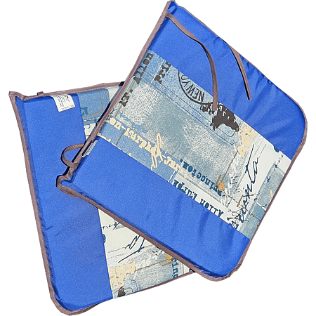 Set 2 perne scaun, poliester, albastru, 39 x 39 x 3 cm