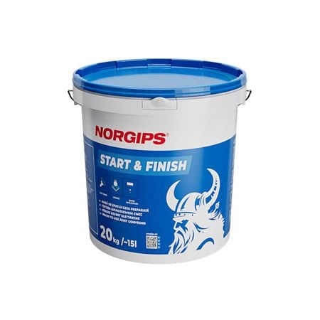 Masa de spaclu gata preparata Norgips Start & Finish, alb, 20 kg