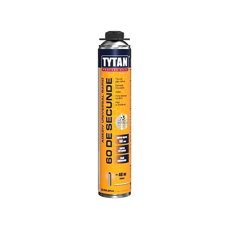 Adeziv spuma cu intarire in 60 secunde, aplicare pistol, Tytan Profesional, 750 ml