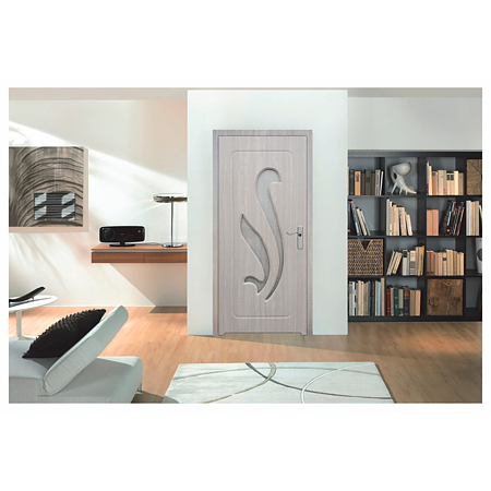 Usa interior celulara cu geam Pamate M033, reversibila, MDF, gri, toc fix, 200 x 60 cm x 3.5 cm