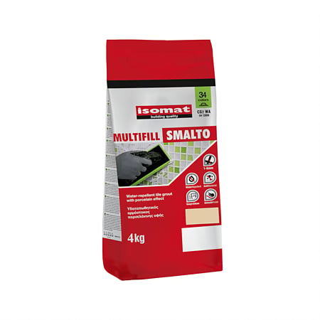 Chit de rosturi hidrofug Multifill Smalto 1-8 Isomat, interior/exterior, ocru deschis, 4 kg