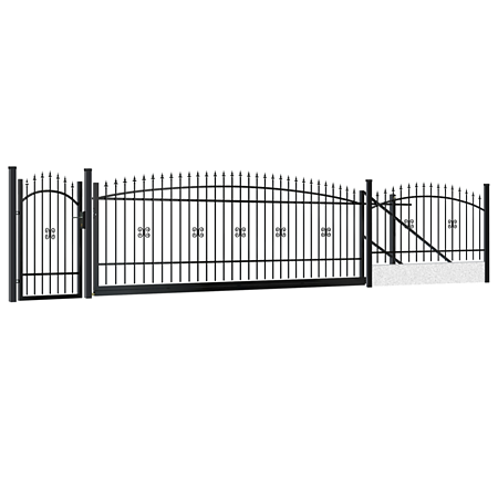 Poarta glisanta otel Tina, deschidere stanga, negru RAL 9005, 4 x 1.3 - 1.5 m