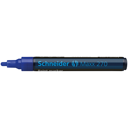 Marker permanent Schneider 270, varf rotund, 3 mm, cu vopsea albastra