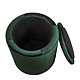 Taburet Nadia, stofa verde H56, cu spatiu depozitare, rotund, 37 x 37 x 42 cm