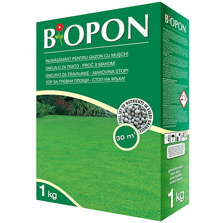Ingrasamant pentru gazon muschi control Biopon, raport NPK, 1 kg