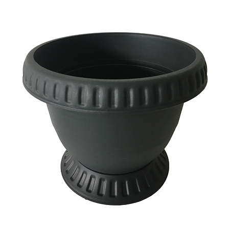 Ghiveci rotund cu suport Bungaloo, polipropilena, antracit, 26 cm