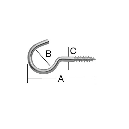 Carlig filetat, otel zincat, 66 x 22 x 4,7 mm